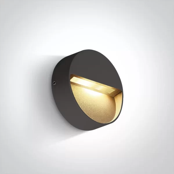 APLICA EXTERIOR LED 3W ROUND IP54 BLACK