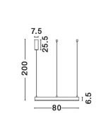 LAMPA SUSPENDATA LED 50W MOTIF D80 BLACK
