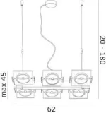 LAMPA SUSPENDATA MURANO SAN SIRO S6 DeMajo