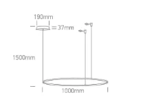 LAMPA SUSPENDATA RING LED 48W D100cm 63150