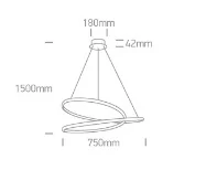 LAMPA SUSPENDATA SWIRL LED 40W D75 63068A