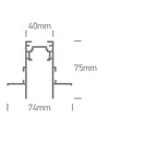 MAGNETIC-SINA INCASTRATA TRIMLESS 48V MAXI 75x40x2000 BLACK