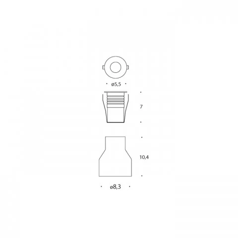 MINISPOT EXTERIOR INCASTRAT GONG-1 LED 2W IP65