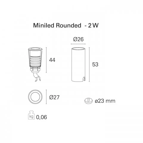 MINISPOT EXTERIOR INCASTRAT LED 2W IP67