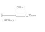 PENDUL CILINDRIC GU10 BRASS-METAL GREY L240mm