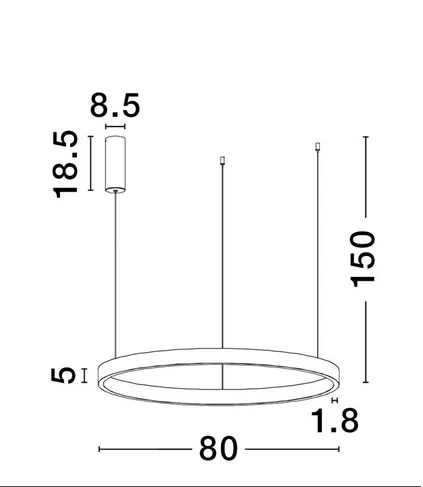 PENDUL ELOWEN LED 77W BRUSHED GOLD D80