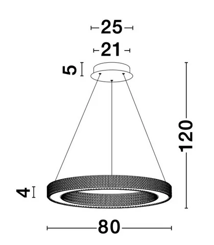 PENDUL FIORE LED 80W ANTIC GOLD BRASS D80