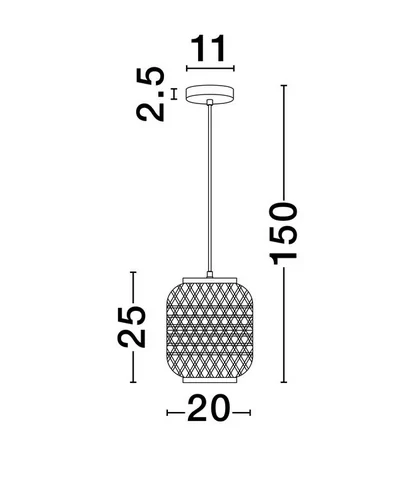 PENDUL MEDITERANEAN ASMA E27 RATAN D20
