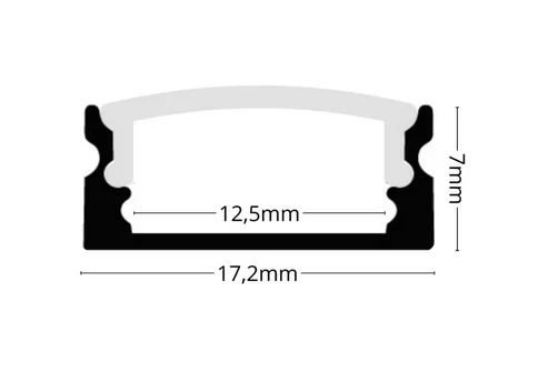 Profil LED Aparent 2m 17.2mm Aluminiu Alb cu Dispersor Opal 101W
