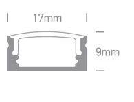 Profil LED Aparent 2m 17mm Aluminiu Alb cu Dispersor Opal -7902