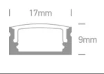 Profil LED Aparent 2m 17mm Aluminiu Negru cu Dispersor Negru - 7902