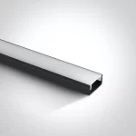 Profil LED Aparent 2m 17mm Aluminiu Negru cu Dispersor Opal - 7902