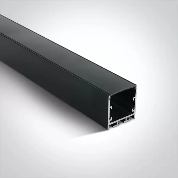 Profil LED Aparent 2m 35x35mm Aluminiu Negru cu Dispersor Negru - 7912