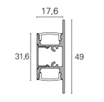 Profil LED Aparent Perete Up-Down 2m Alb Mat cu Dispersoare Alb Opal - PRO2110