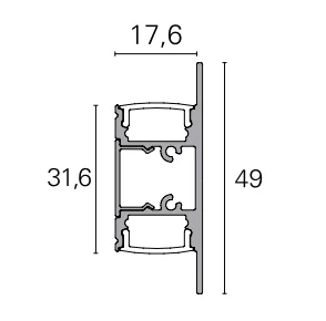 Profil LED Aparent Perete Up-Down 2m Alb Mat cu Dispersoare Alb Opal - PRO2110
