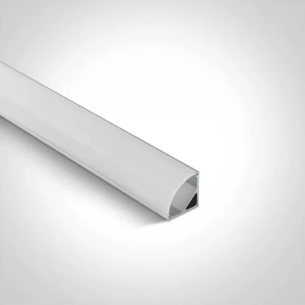Profil LED Colt Aparent 2m 16x16mm Aluminiu Silver cu Dispersor Opal Alb - LP202