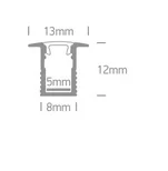 Profil LED Incastrat 2m 13mm Aluminiu cu Dispersor Opal - 7901R