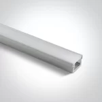 Profil LED Incastrat Pardoseala 2m 19mm Aluminiu cu Dispersor Opal IP44 - LP401
