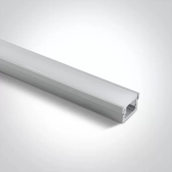 Profil LED Incastrat Pardoseala 2m 19mm Aluminiu cu Dispersor Opal IP44 - LP401