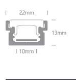 Profil LED Incastrat Pardoseala IP67 Trimless 2m 22mm Aluminiu cu Dispersor Opal - 7915R