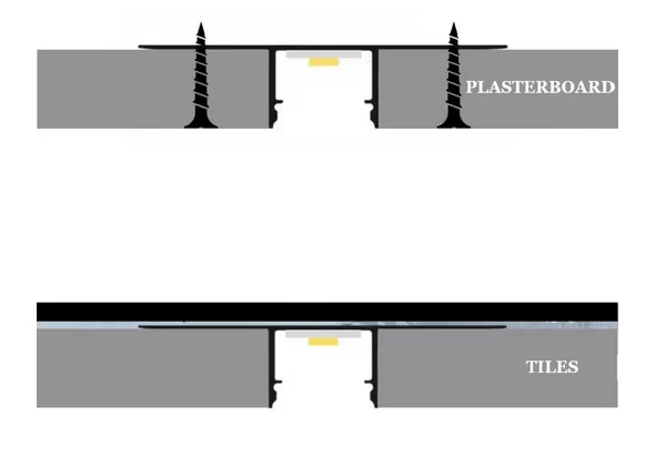 Profil LED Incastrat Trimless Rigips 17mm Aluminiu cu Dispersor Opal- LP312