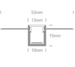 Profil LED Incastrat Trimless Rigips 2m 13mm Aluminiu cu Dispersor Opal - 7901TR