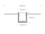 Profil LED Incastrat Trimless Rigips 2m 13mm Aluminiu Negru cu Dispersor Opal - 7901TR