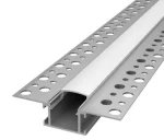 Profil LED Incastrat Trimless Rigips 2m 20.8mm Aluminiu cu Dispersor Opal Alb - IO-LP305