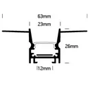 Profil LED Incastrat Trimless Rigips 2m 23mm Aluminiu cu Dispersor Opal si 2 Capete - 7903TR