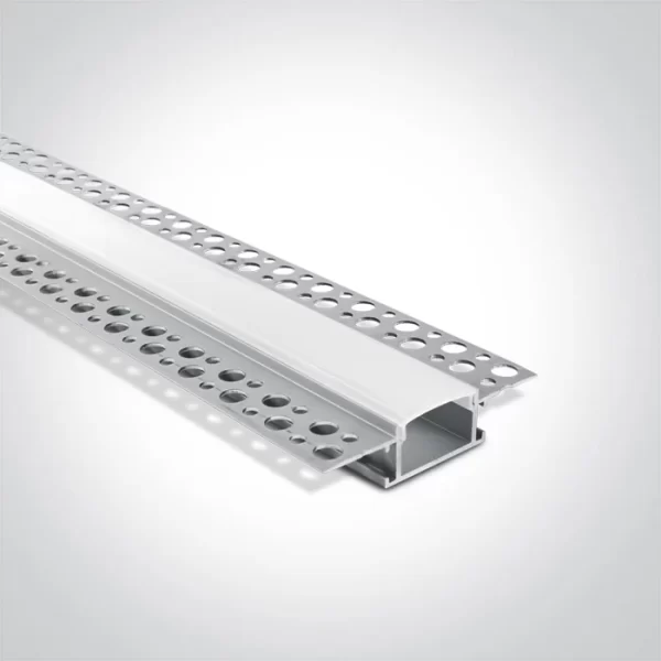 Profil LED Incastrat Trimless Rigips 2m 24mm Aluminiu cu Dispersor Opal - 7904TR