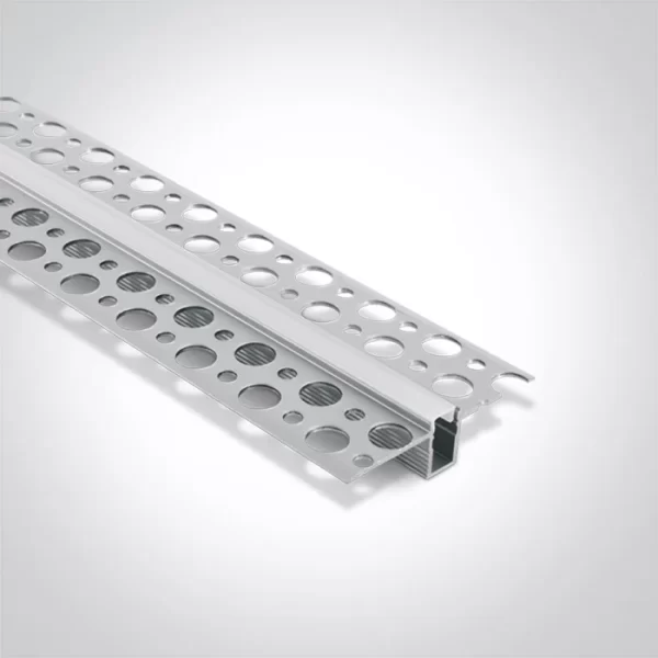 Profil LED Incastrat Trimless Rigips 2m 8mm Aluminiu Ultraslim cu Dispersor Opal- 7900TR