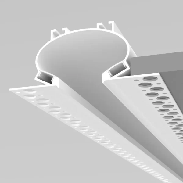 Profil LED Incastrat Trimless Rigips 2m Alb Mat cu Dispersoare Opale - PRO2210