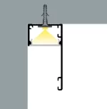 Profil LED Perdea 2m Aluminiu Alb Decor Line cu Dispersor Opal LP408W