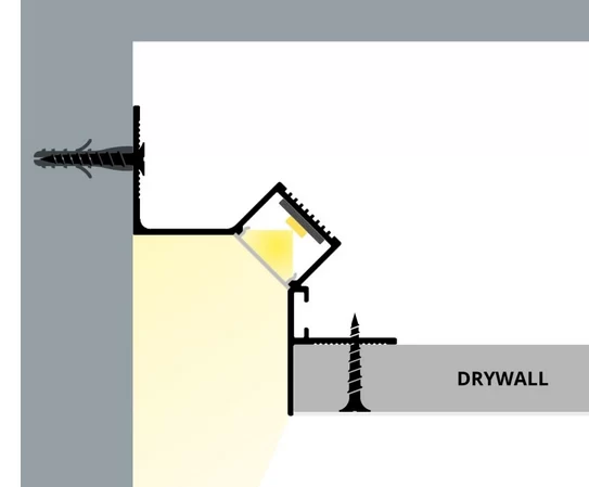 Profil LED Scafa Trimless Wall Glow 45 Cu Dispersor Opal 507W