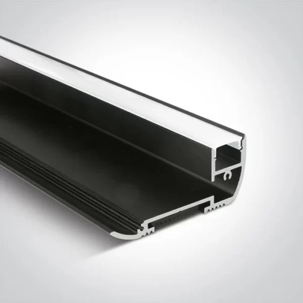 Profil LED Treapta Aparent 2m Aluminiu Negru cu Banda Anti-alunecare - 7920