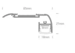 Profil LED Treapta Aparent 2m Aluminiu Negru cu Banda Anti-alunecare - 7920