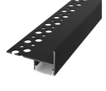 Profil LED Treapta Incastrat 2m Tile-Edge Negru cu Dispersor Opal - LP407B