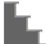Profil LED Treapta Incastrat 2m Tile-Edge Negru cu Dispersor Opal - LP407B