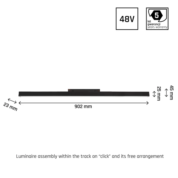 SHIFT MAGNETIC LINE 22W LED OPAL 3000K L90cm