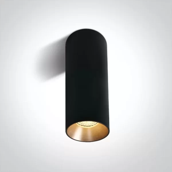 Spot Aparent Interior GU10 10W, Negru, Decor Alama