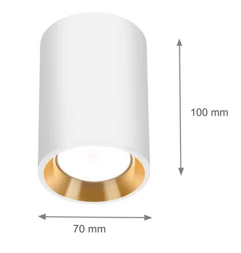 Spot Aparent Interior GU10 Mini Chloe Gold Ring, Alb/Negru, Orientabil