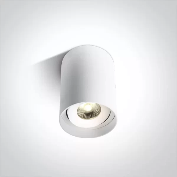 Spot Aparent Interior LED 10W Cilindru, Alb, Orientabil
