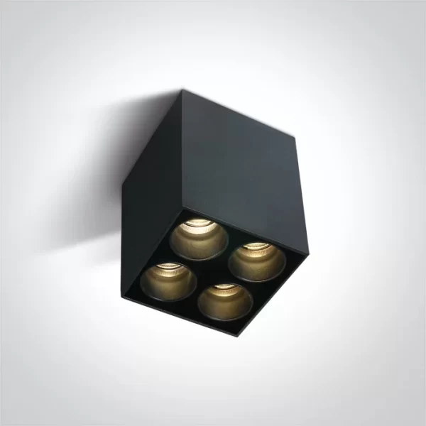 Spot Aparent Interior LED 10W Pătrat Tubes, Alb/Negru, 800lm