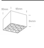 Spot Aparent Interior LED 20W Square Dark Tubes, Alb/Negru