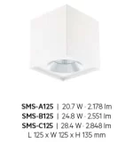 Spot Aparent Interior LED 21W Square Sma-A125, Alb Mat