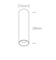 Spot Aparent Interior LED 24W Cylinder, Alb