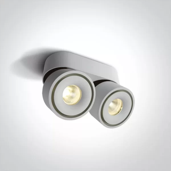 Spot Aparent Interior LED Dublu 2x8W Display, Alb, 1200lm