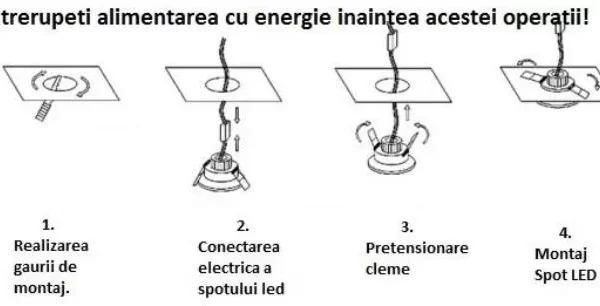 SPOT INCASTRAT BEC G4 LED 12V GLASS BUBBLE 578