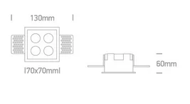 Spot Incastrat LED 10W Trimless Multiled Patrat Alb 50110HTR