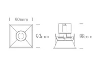 SPOT INCASTRAT LED 11W SQUARE ORIENTABIL BLACK IP20 51111C